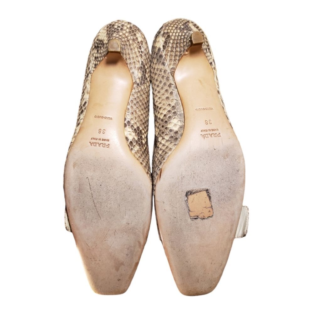 Prada French Girl Office Siren Python Buckle Logo… - image 7